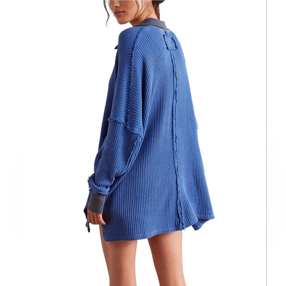 FREE PEOPLE We The Free Travis Polo/Dutch Blue - Picture 2 of 7